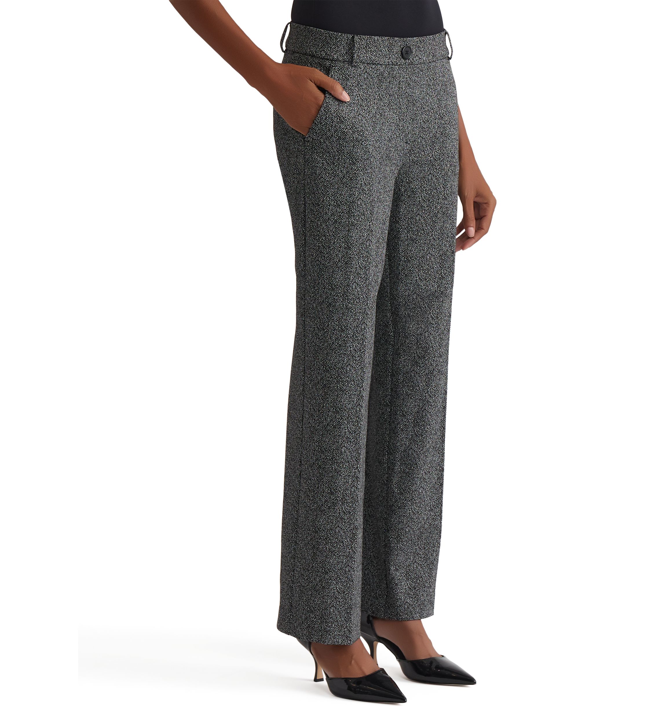 Womens Herringbone Pull-On Pants