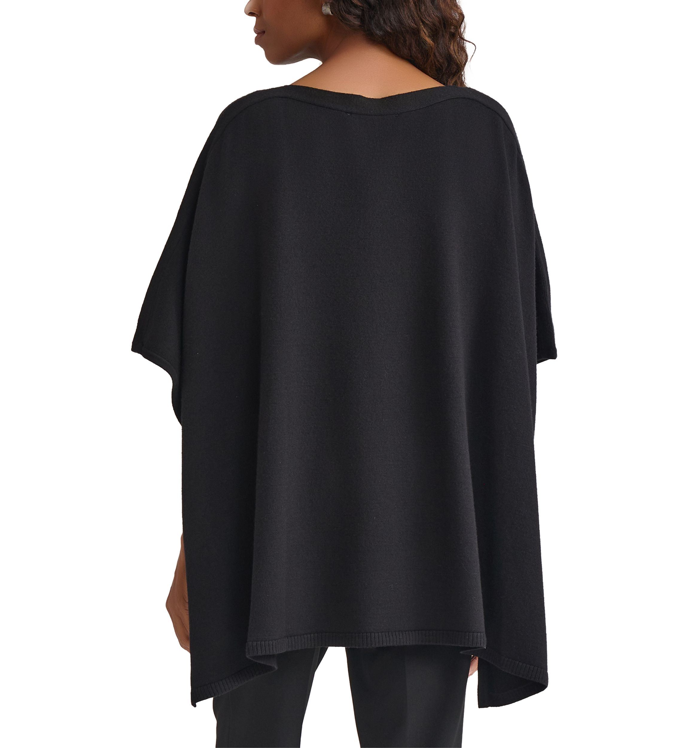 Womens Poncho with Floral Sequins