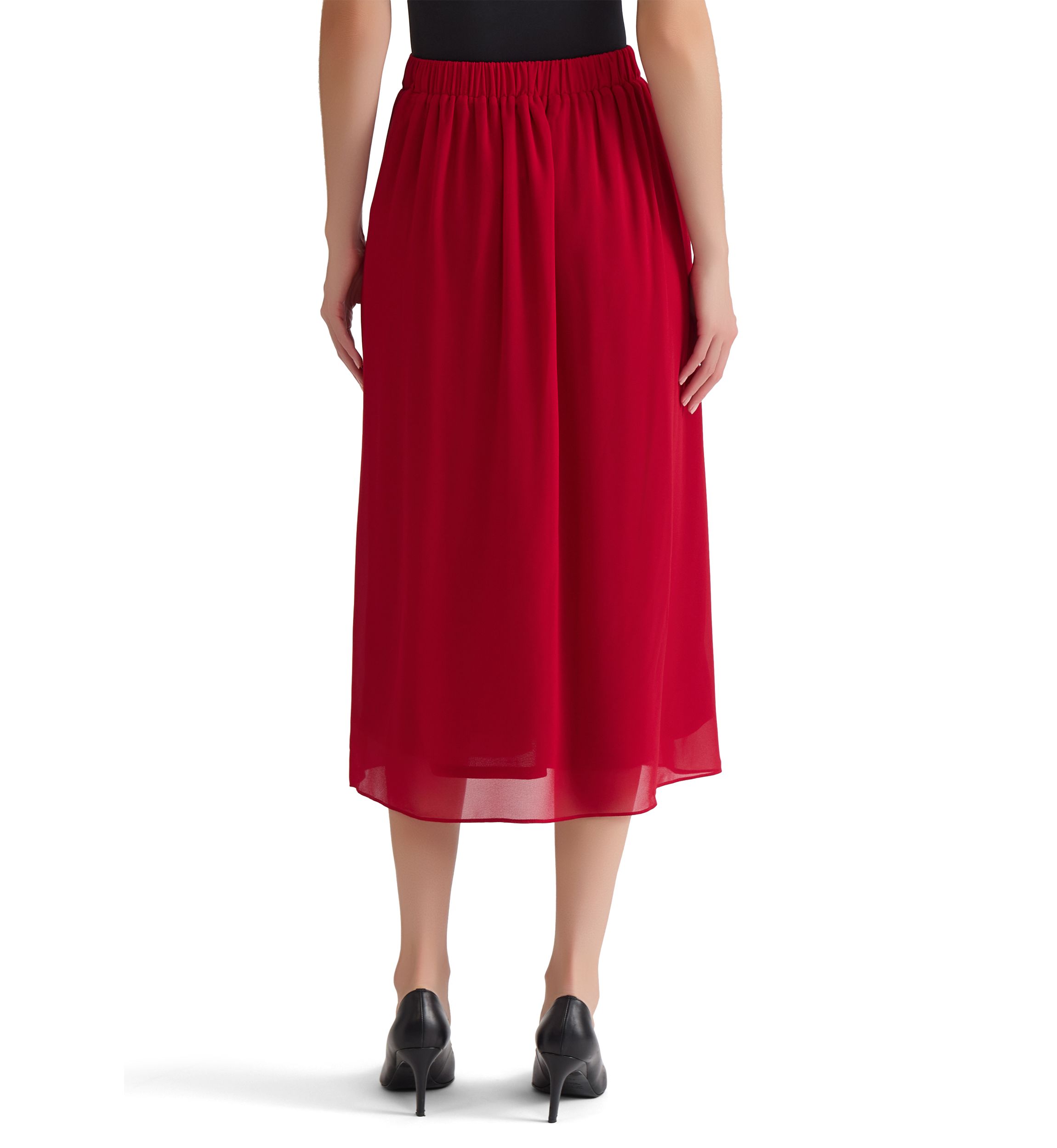 Womens Chiffon Pull On Pleated Skirt