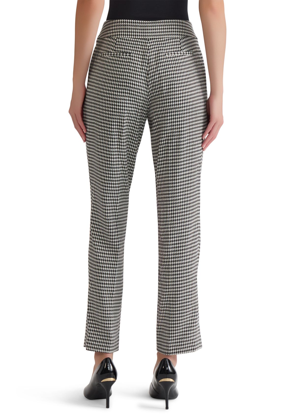 Womens Houndstooth Slim Leg Pants