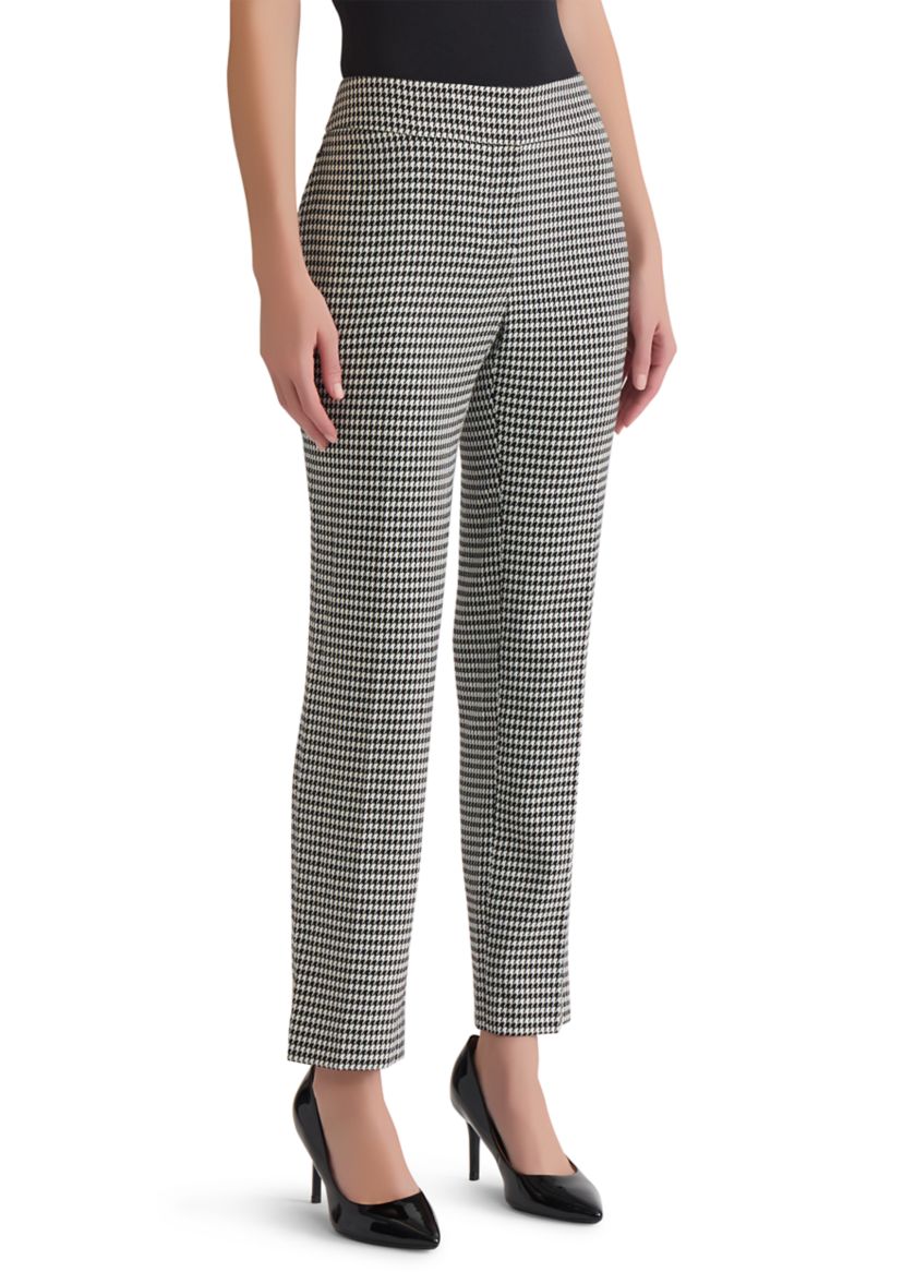 Womens Houndstooth Slim Leg Pants