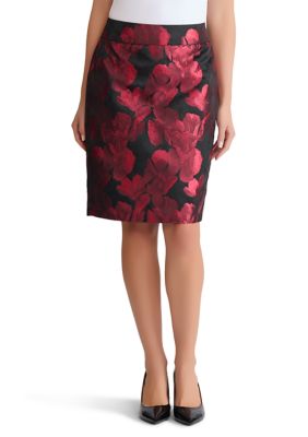 Kasper Women's Floral Jacquard Slim Skirt | Belk