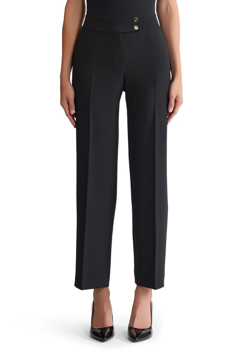 Petite Stretch Crepe Extend Tab Wide Leg Pants