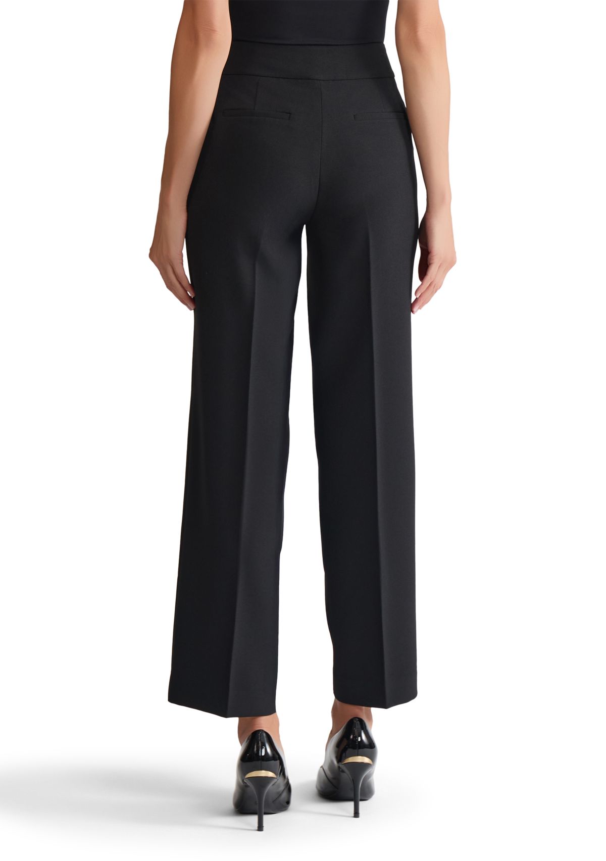 Petite Stretch Crepe Extend Tab Wide Leg Pants