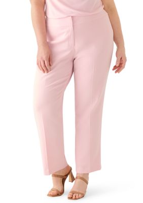 Kasper Women's Plus Size Julia Stretch Crepe Slim Leg Pants