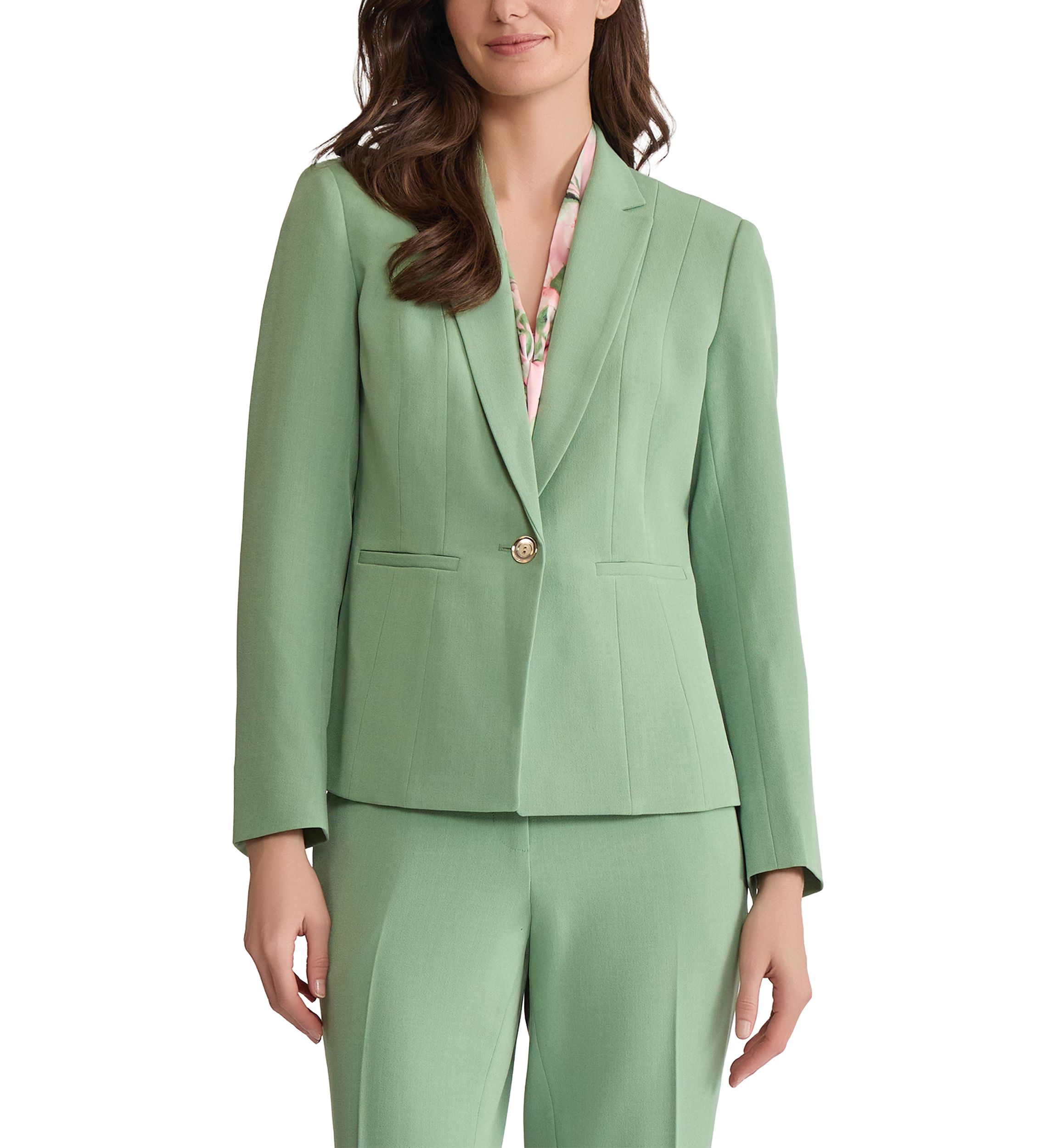 slim fit dress slacks Seafoam Green/Gray Women's Suit Set main image 1