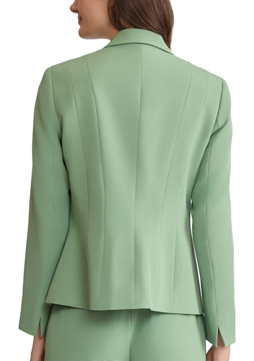 Kasper Women's Stretch Crepe 1 Button Seamed Blazer, 6