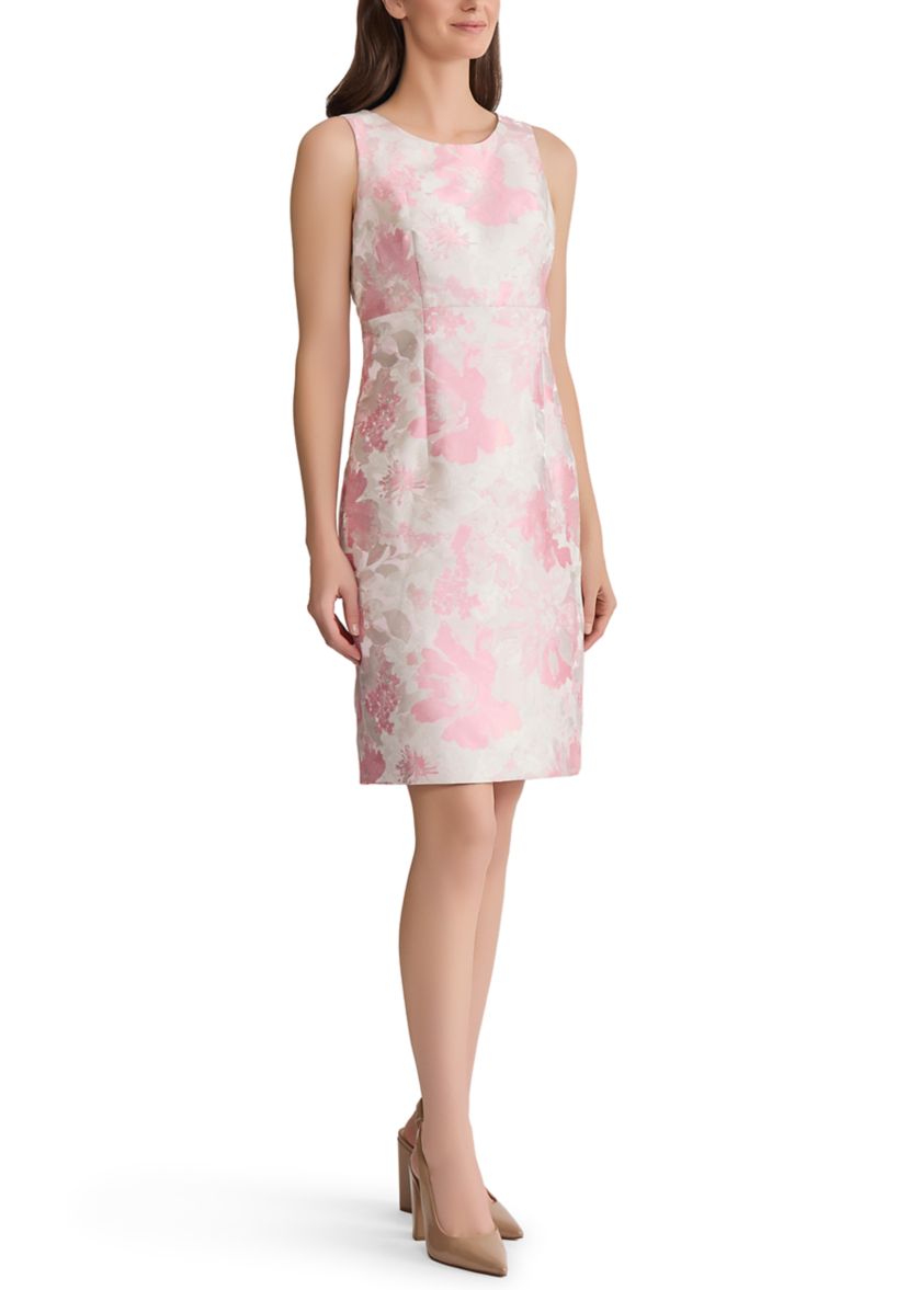 kasper pink sheath dress Kasper Women's Tie-Neck Sleeveless Sheath Dress, Regular & Petite