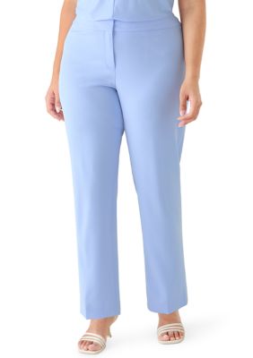 Kasper Women's Plus Size Fly Front Slim Pants, 22 W