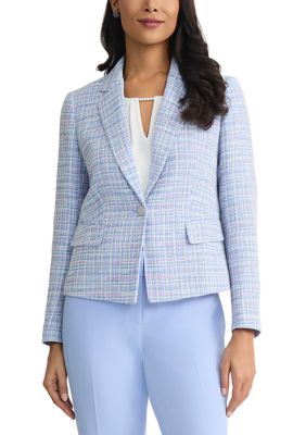 Kasper Women's One Button Tweed Blazer, 16