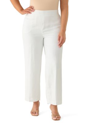 Kasper Women's Plus Size High Rise Wide Leg Trousers