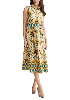 Kasper Women's Sleeveless Collared Midi Dress