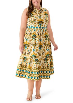 Kasper Women's Plus Size Sleeveless Collared Mini Dress