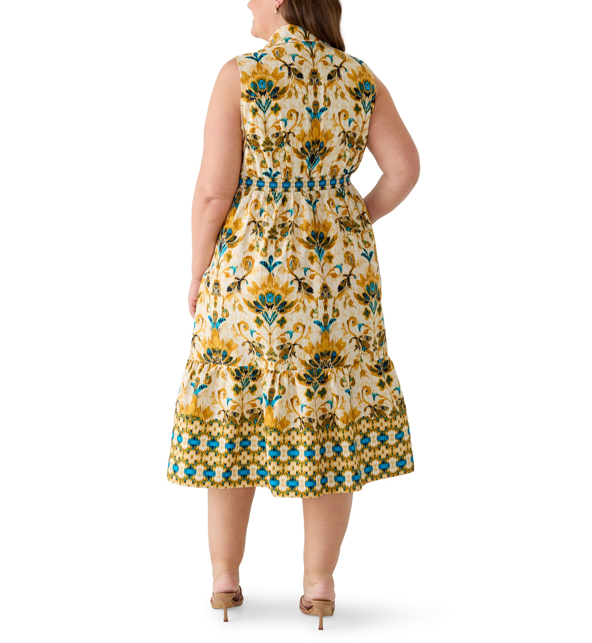 yellow dress dress Yellow Dress with Pleats at the Neckline