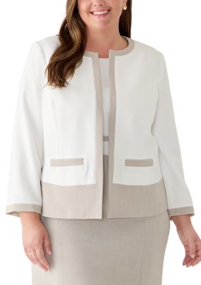 Kasper Women's Plus Size Colorblocked Cardigan