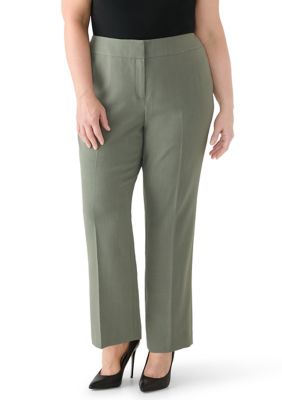 Kasper Women's Plus Size Fly Front Slim Pants