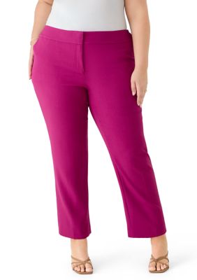 Kasper Women's Plus Size Ava Straight Leg Pants