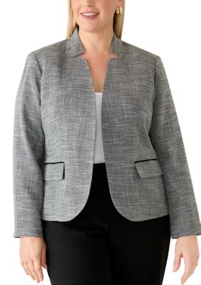 Kasper Women's Plus Size Cut Collar Blazer