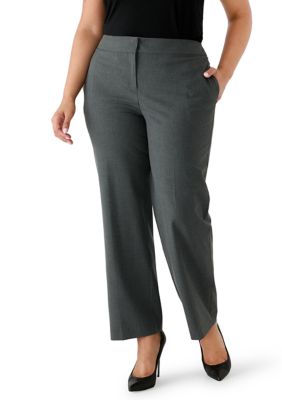 Kasper Women's Plus Size Fly Front Trousers Washable Program, Grey, 22 W