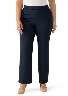Kasper Women's Plus Size Audrey Pull On Knit Denim Pants