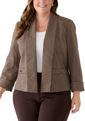 Kasper Women's Plus Size Shawl Collar Cardigan with Cuffs, 18 W