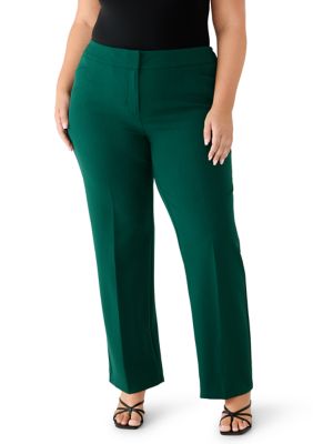 Kasper Women's Plus Size Fly Front Slim Pants, 20 W
