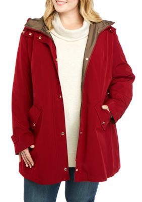 Gallery Plus Size Front Hooded Rain Jacket Belk