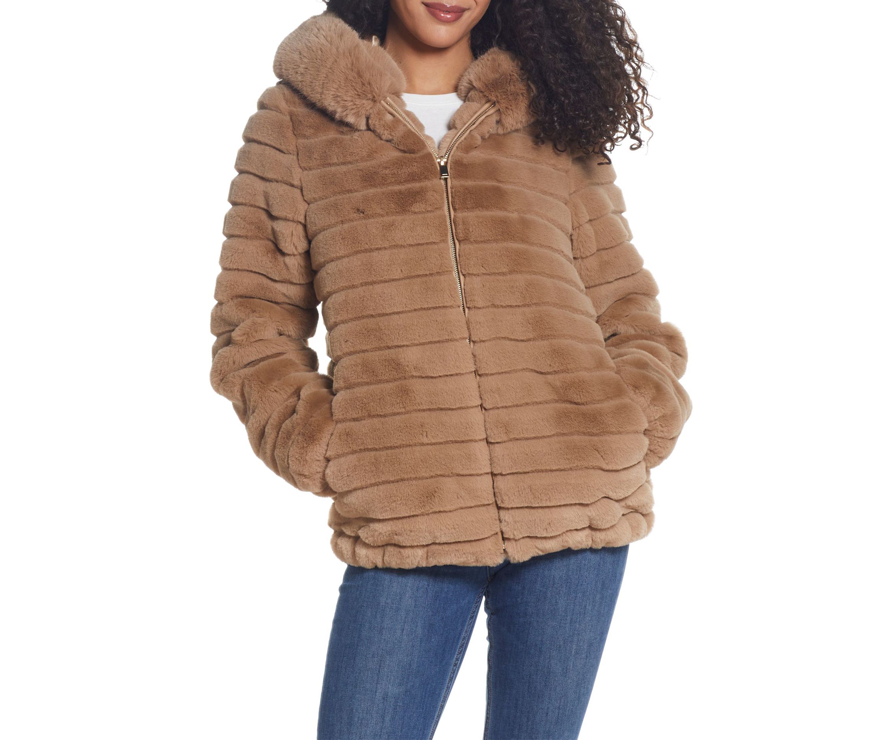 Hooded Faux Fur Jacket