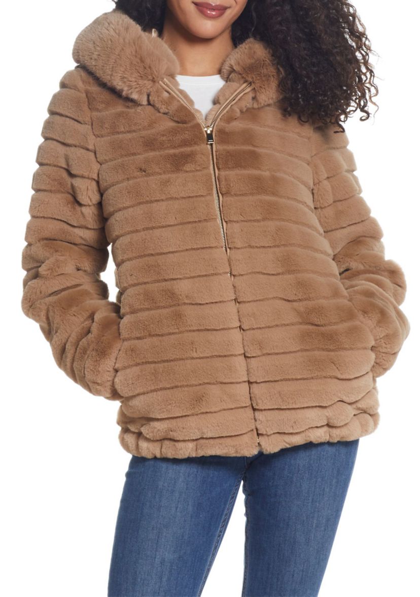 Hooded Faux Fur Jacket