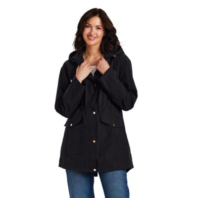 Gallery Women's Hooded Anorack Rain Jacket, Black, Large