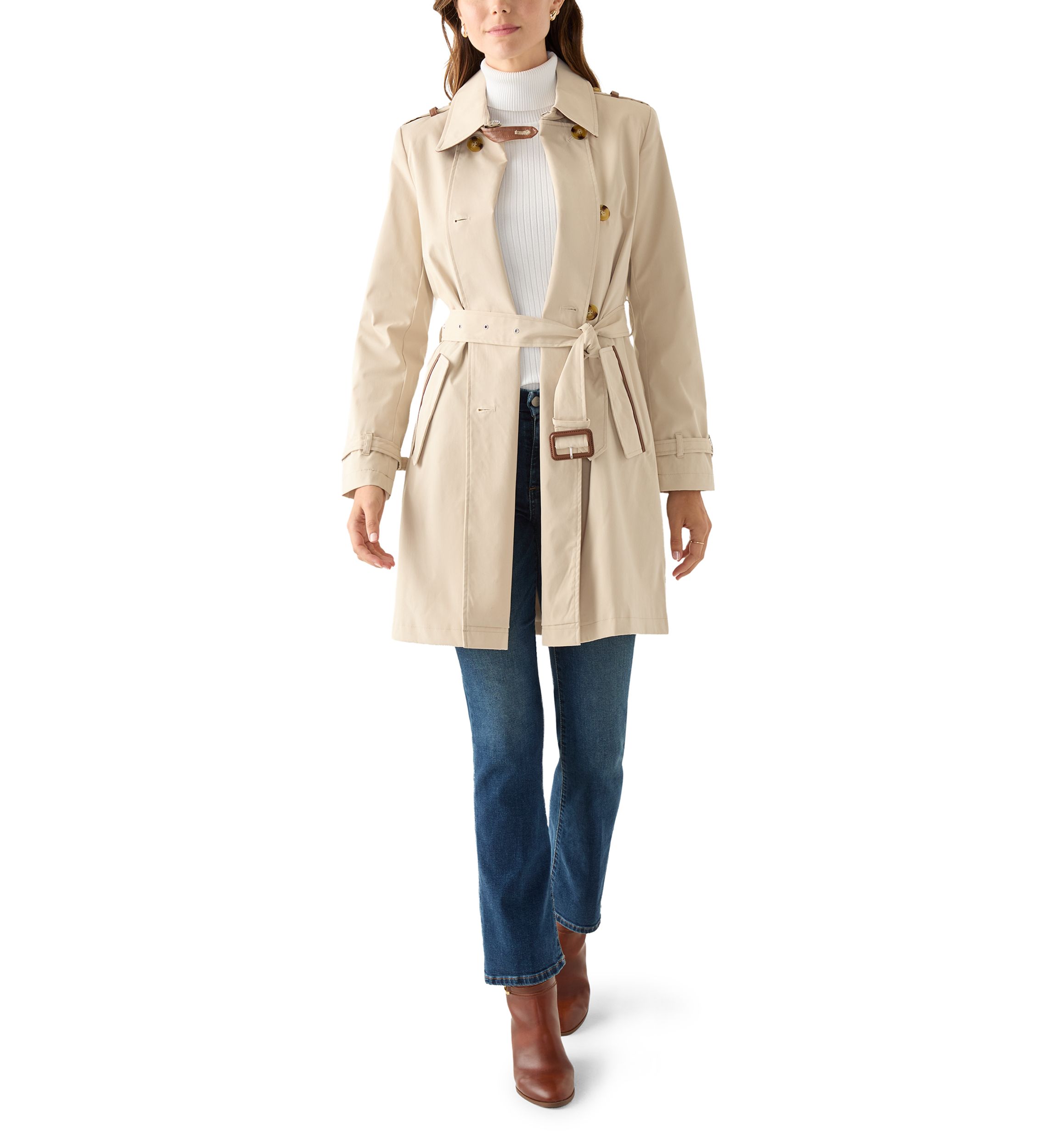 Womens Fine Twill Trench Coat