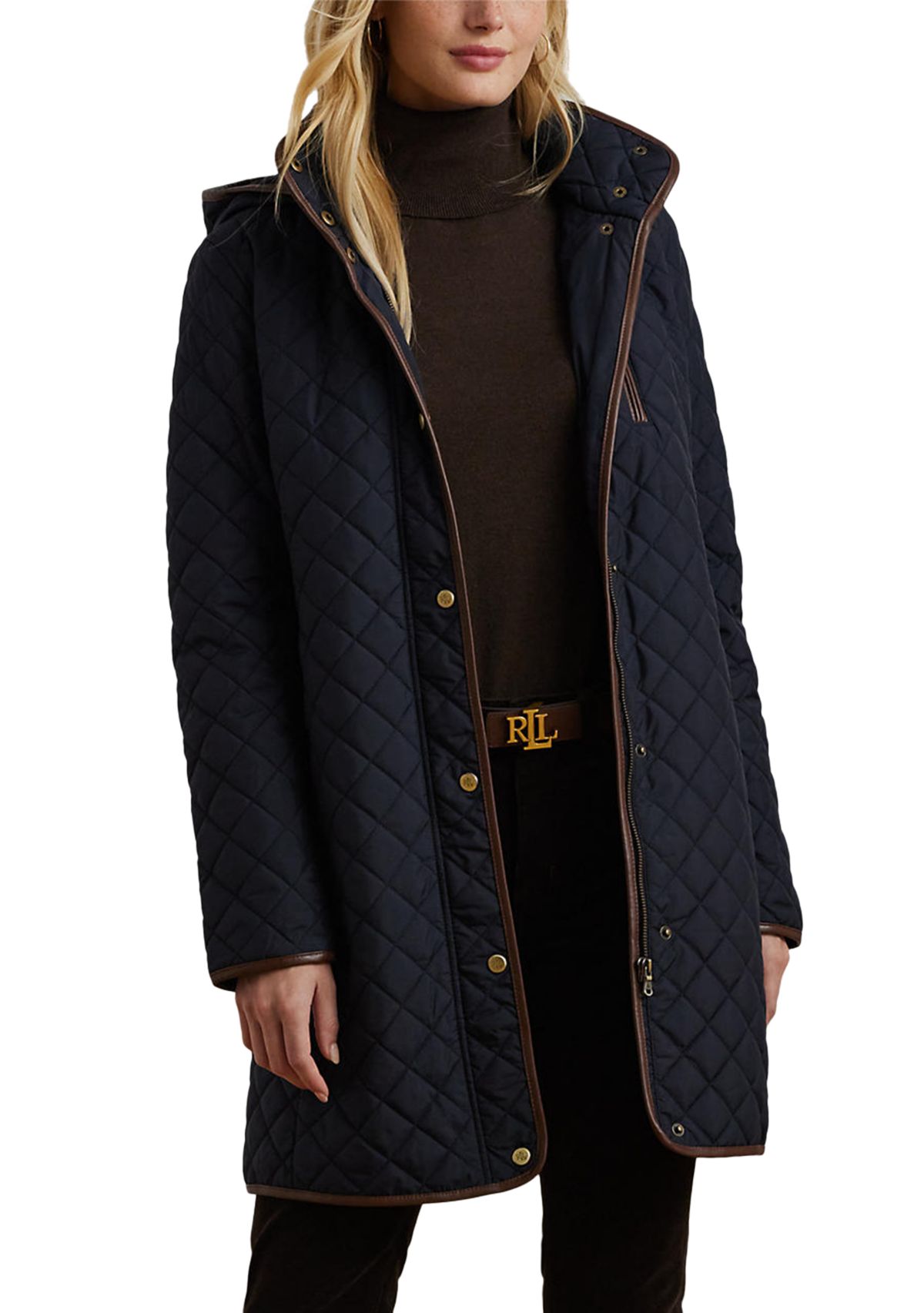 Womens Mid Length Quilted Coat