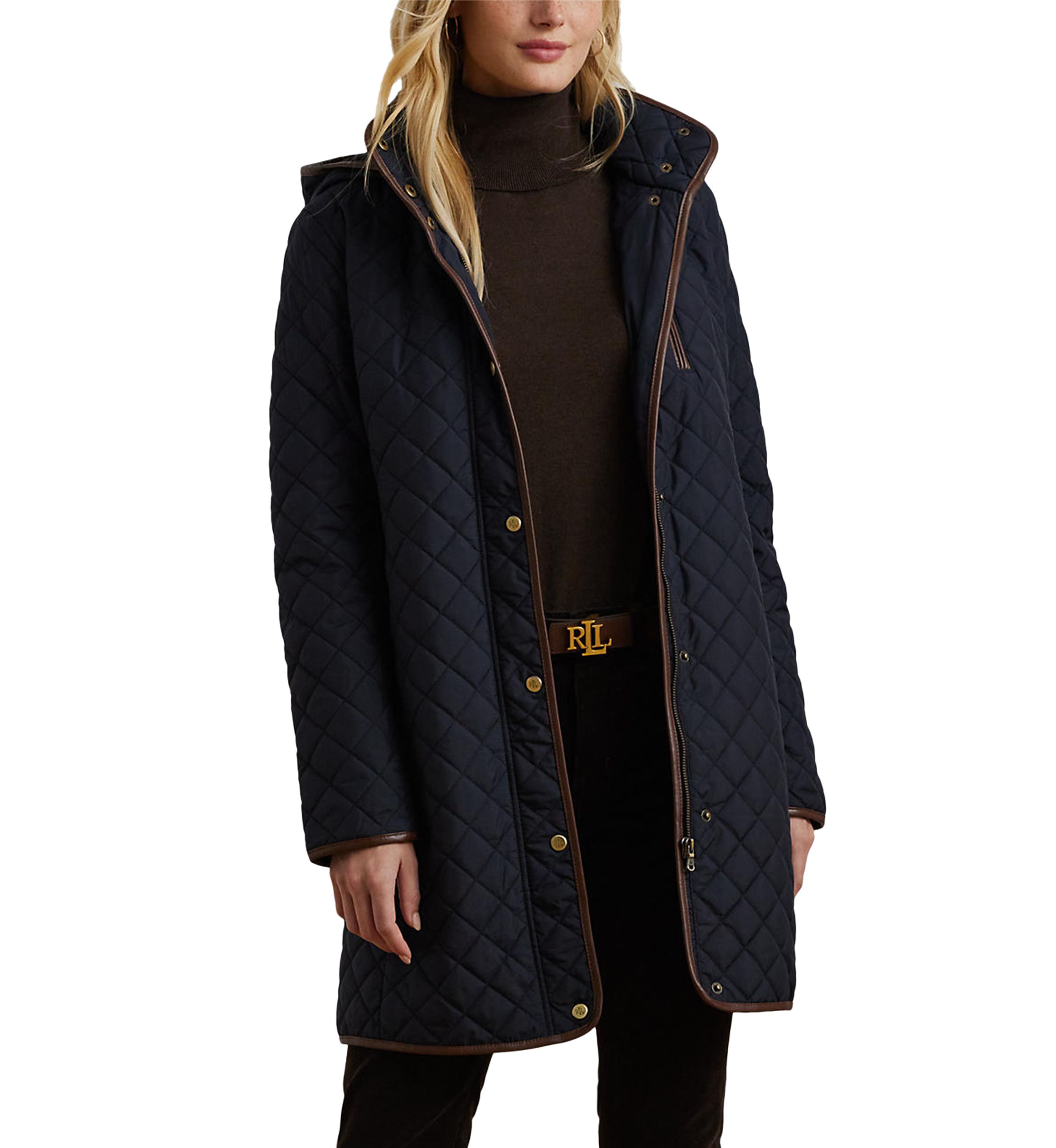 Womens Mid Length Quilted Coat