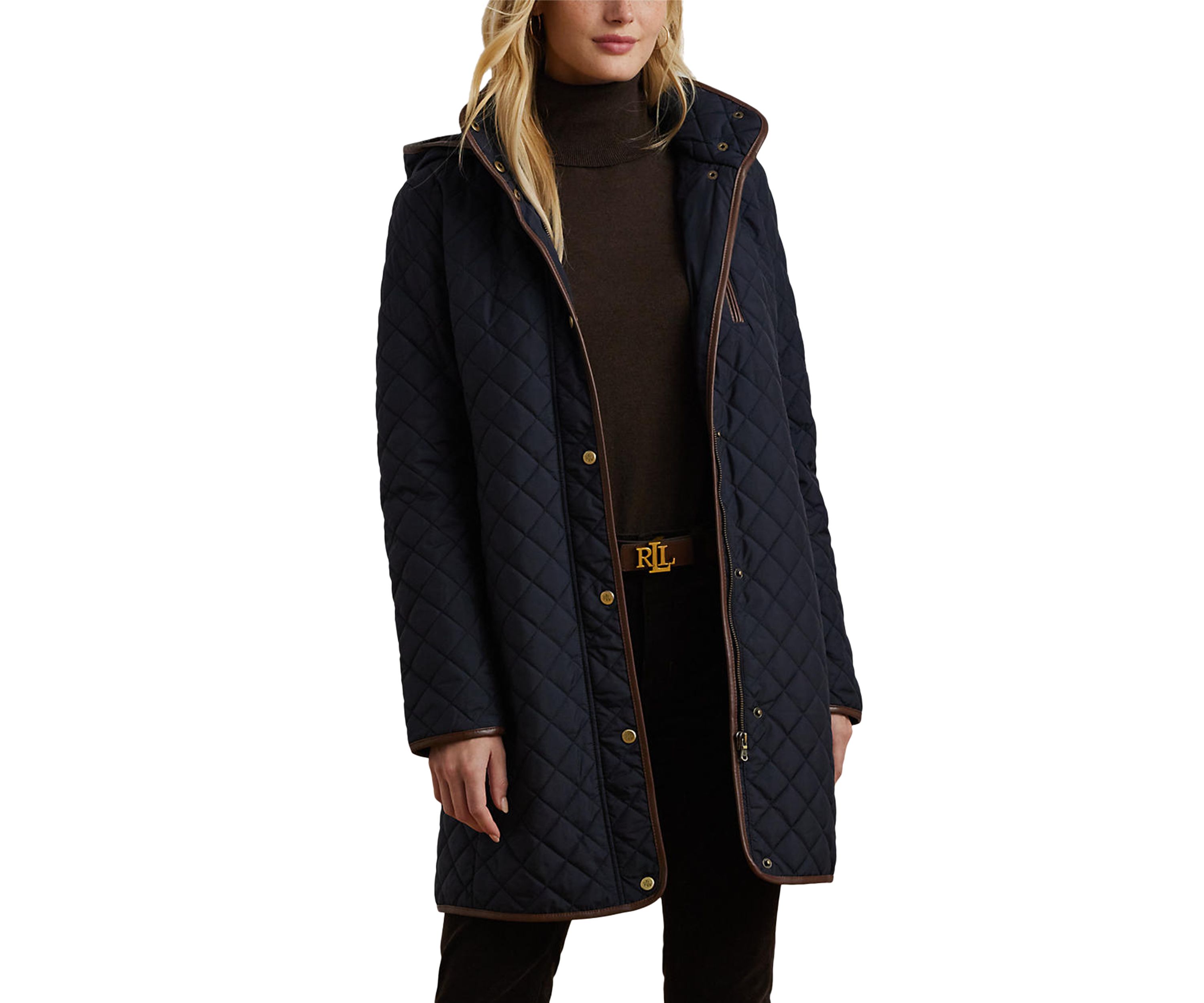 Womens Mid Length Quilted Coat