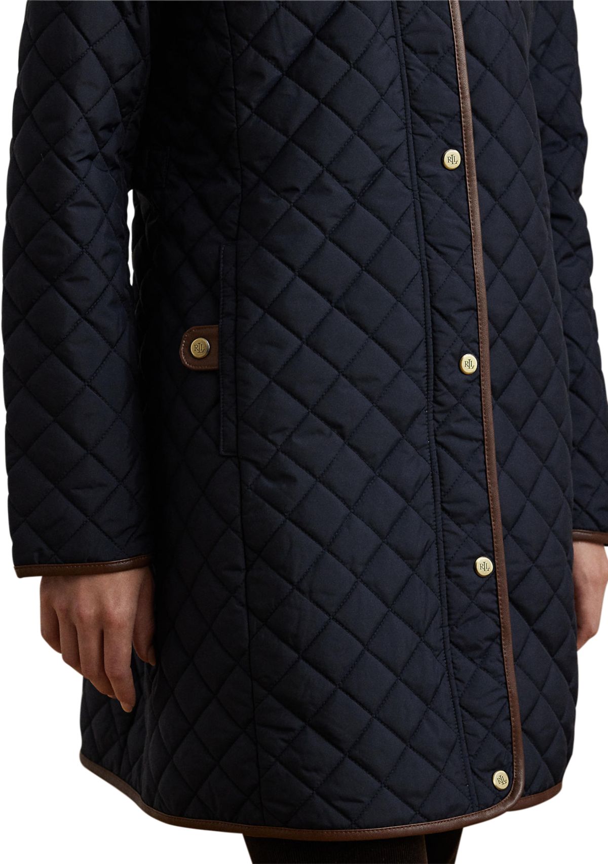 Womens Mid Length Quilted Coat