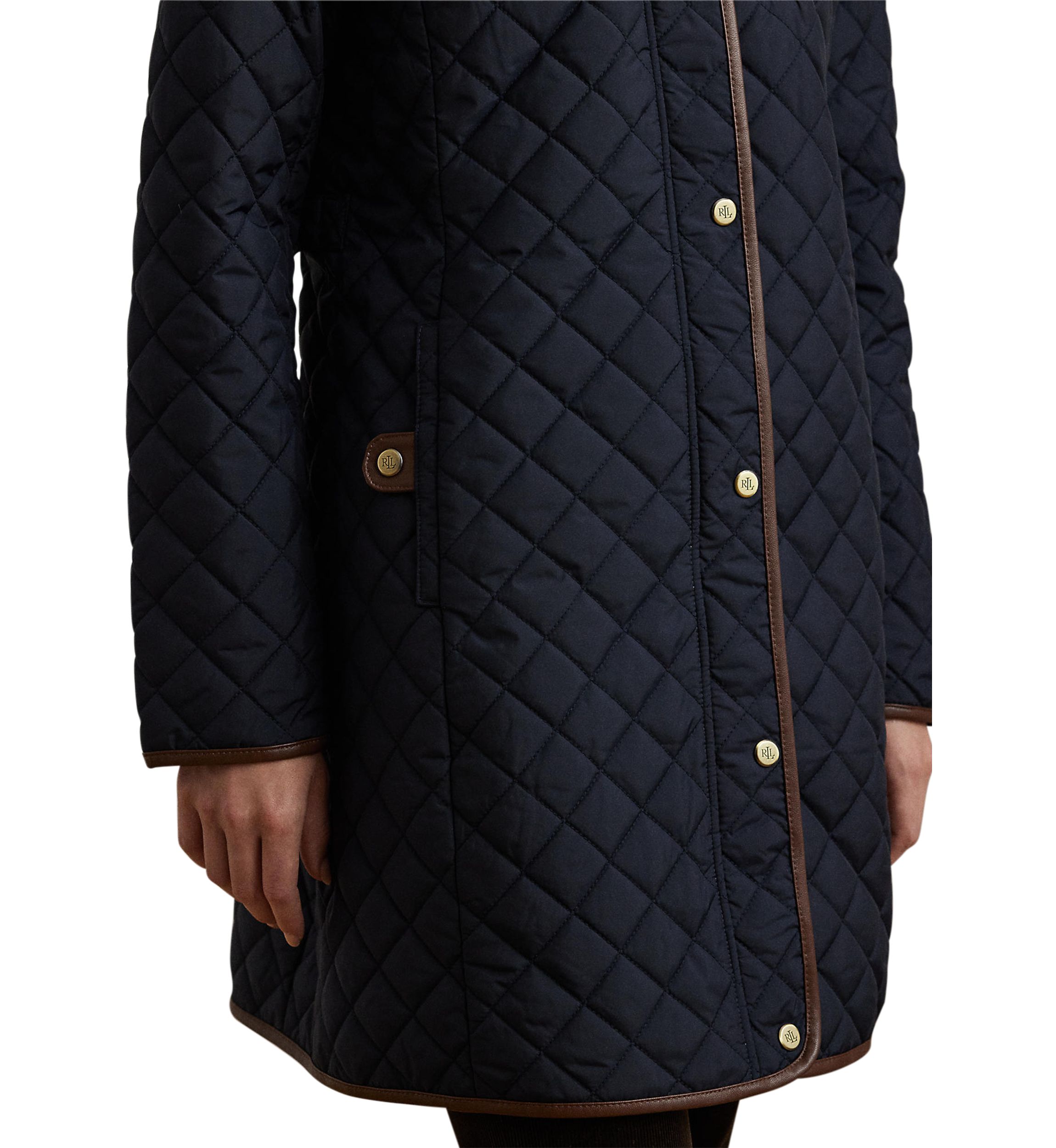 Womens Mid Length Quilted Coat