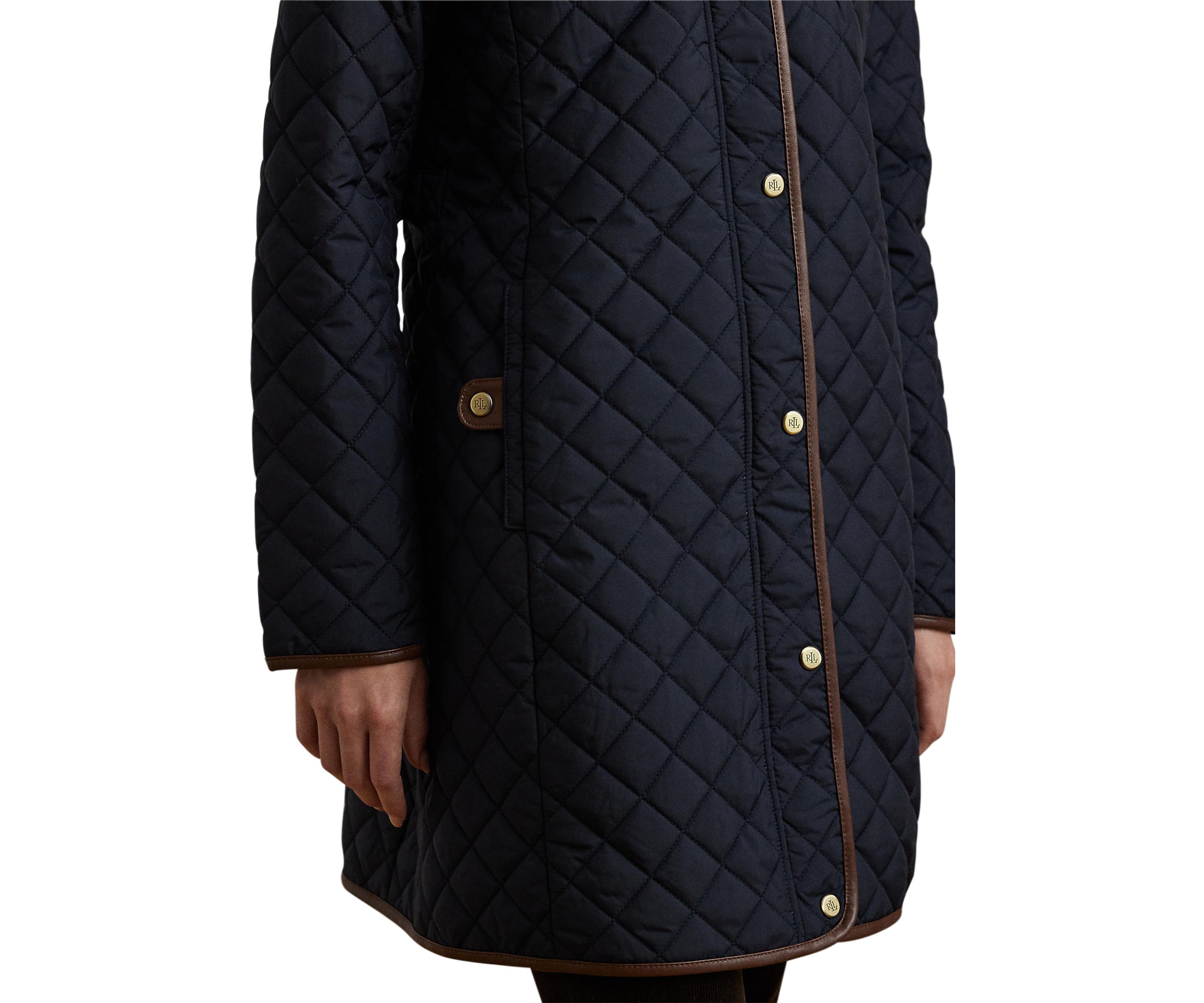Womens Mid Length Quilted Coat