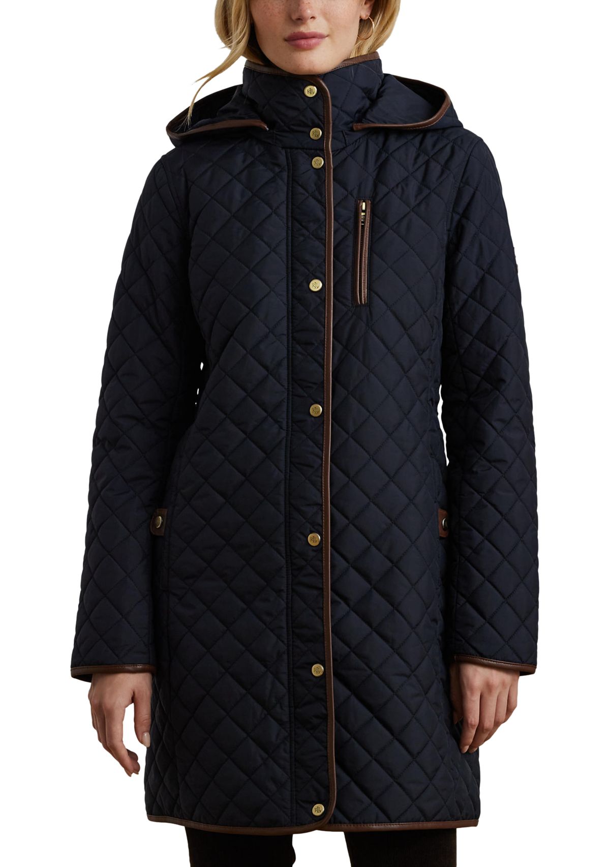 Womens Mid Length Quilted Coat