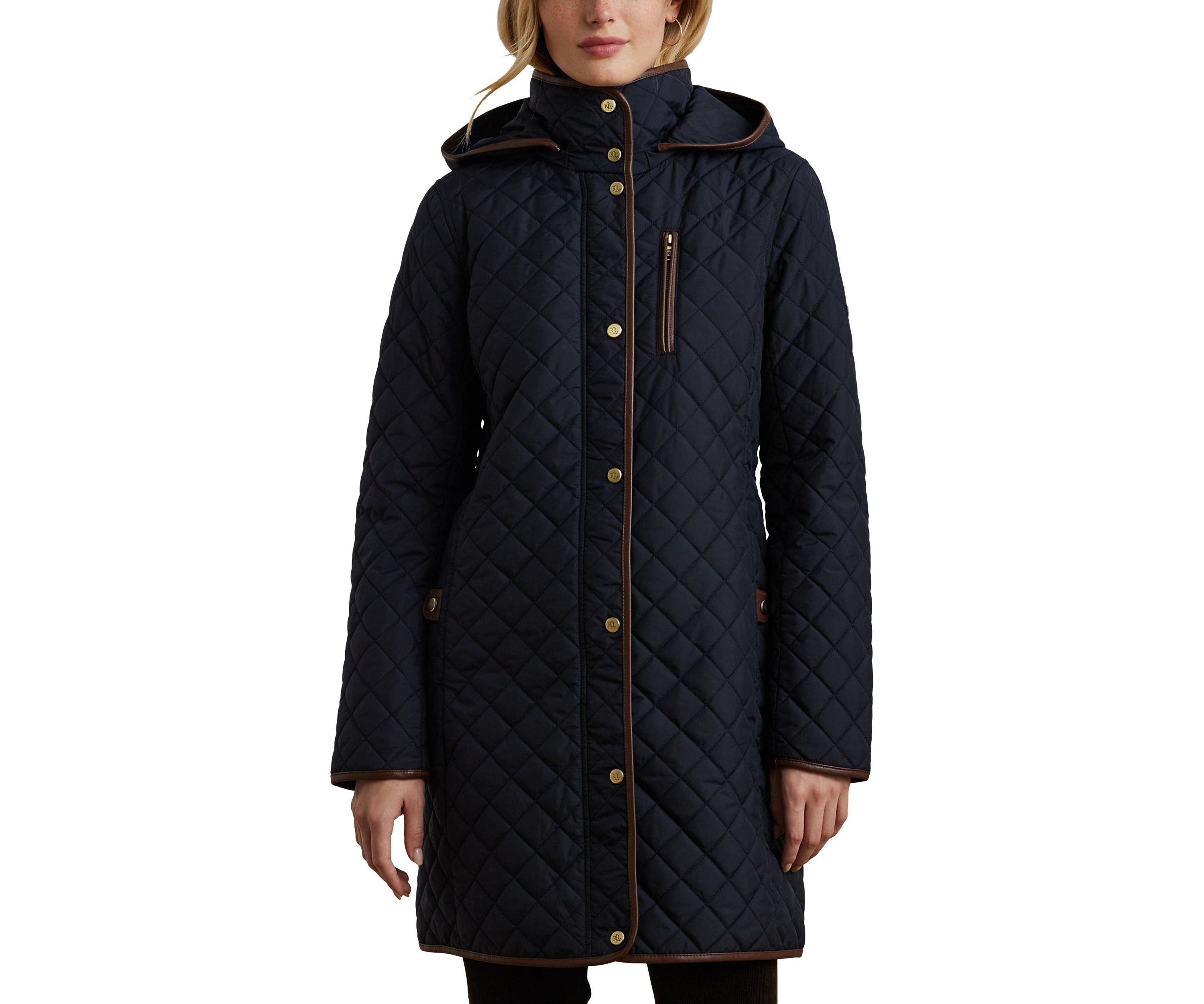 Womens Mid Length Quilted Coat