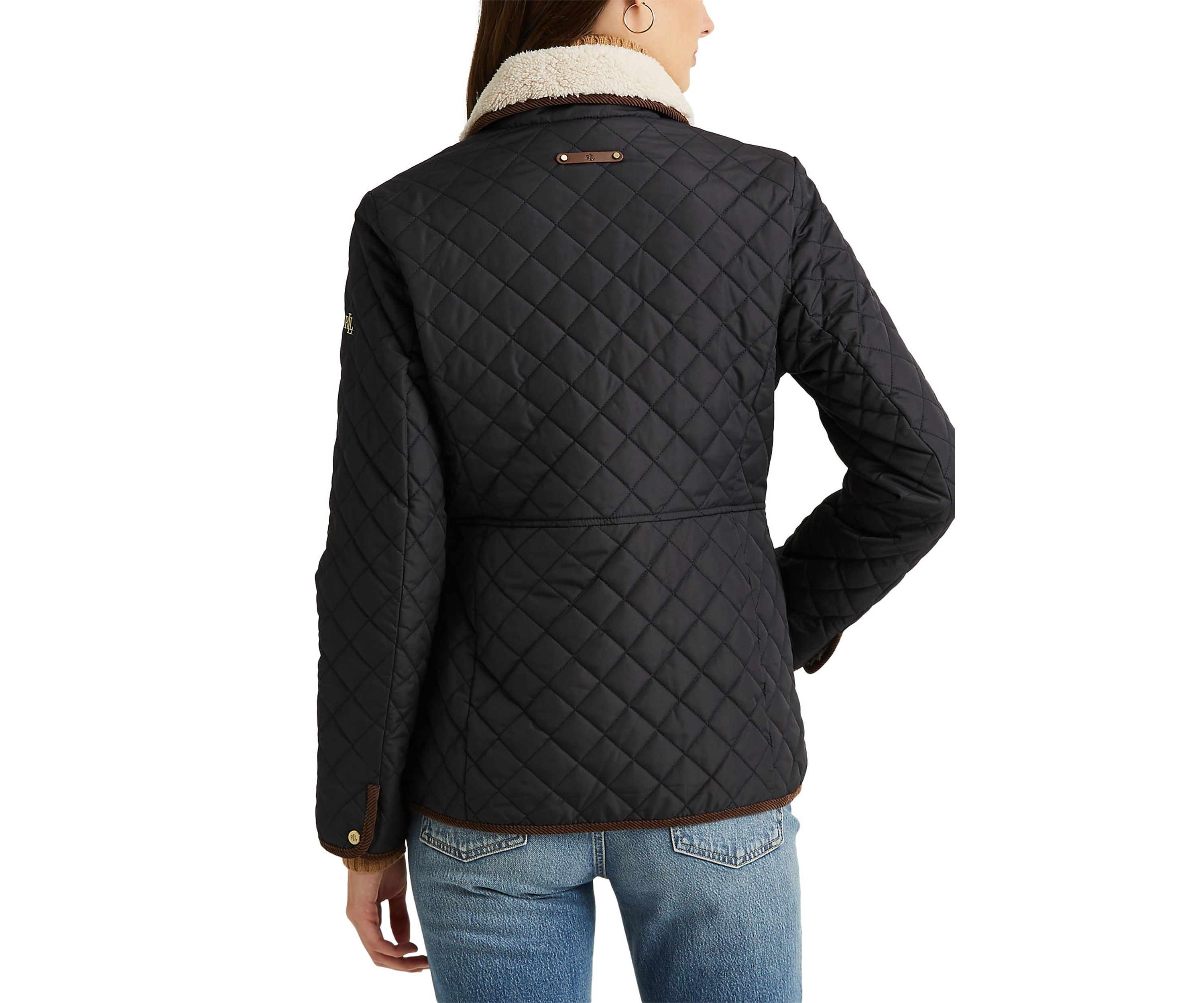 Womens Sherpa Collar Quilted Jacket