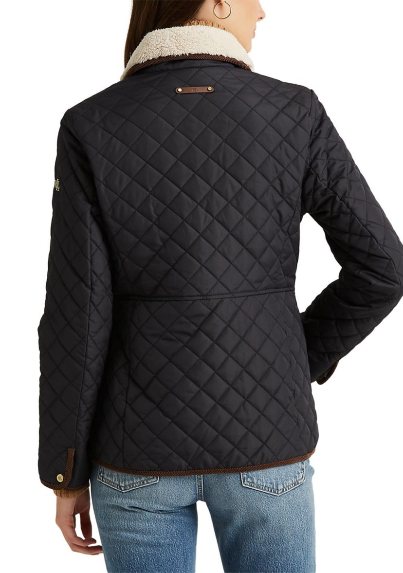 Womens Sherpa Collar Quilted Jacket