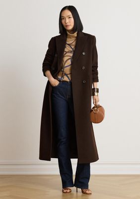 Lauren Ralph Lauren Women's Wool Long Button Up Coat, 14