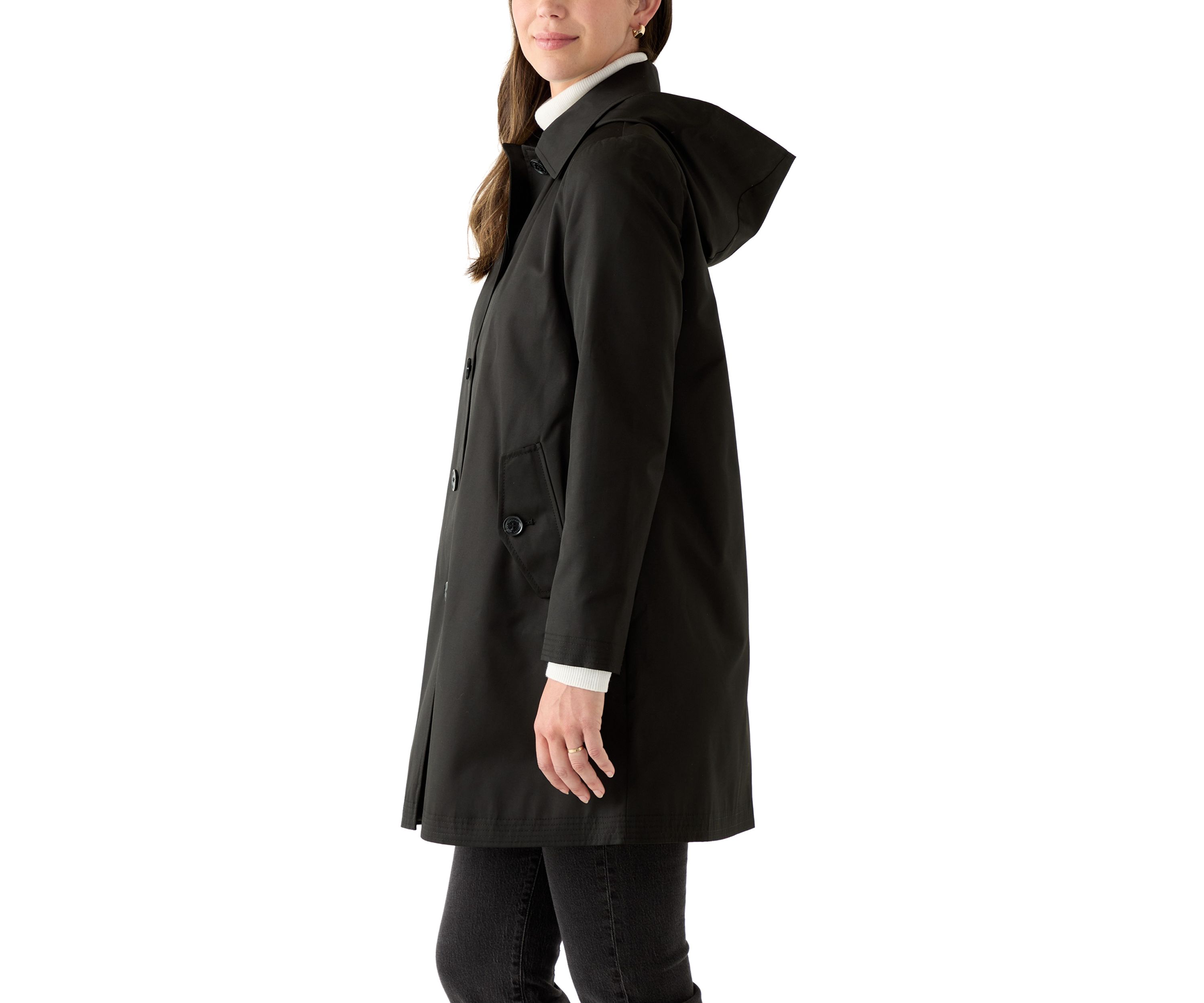 Womens Cotton Blend Icon Style A-Line Coat