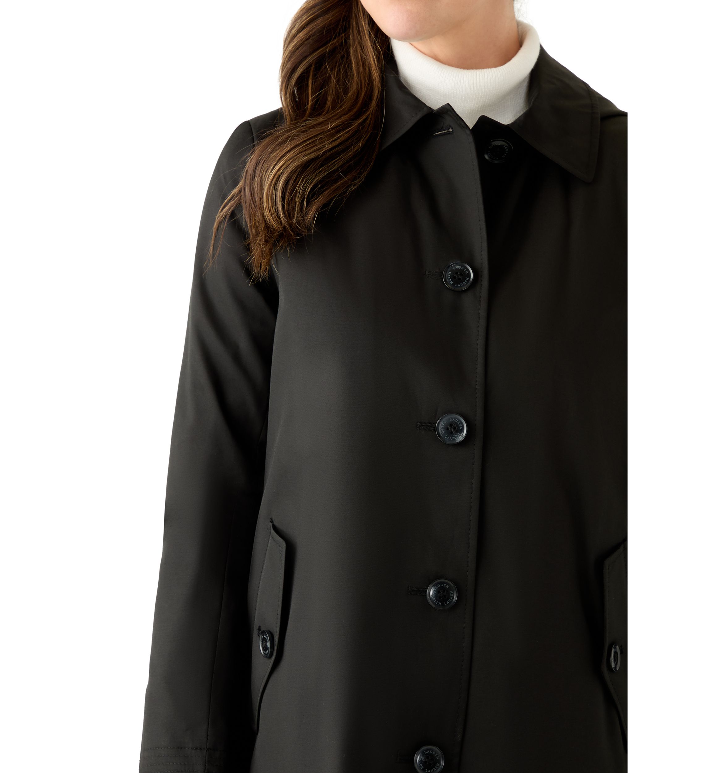 Womens Cotton Blend Icon Style A-Line Coat