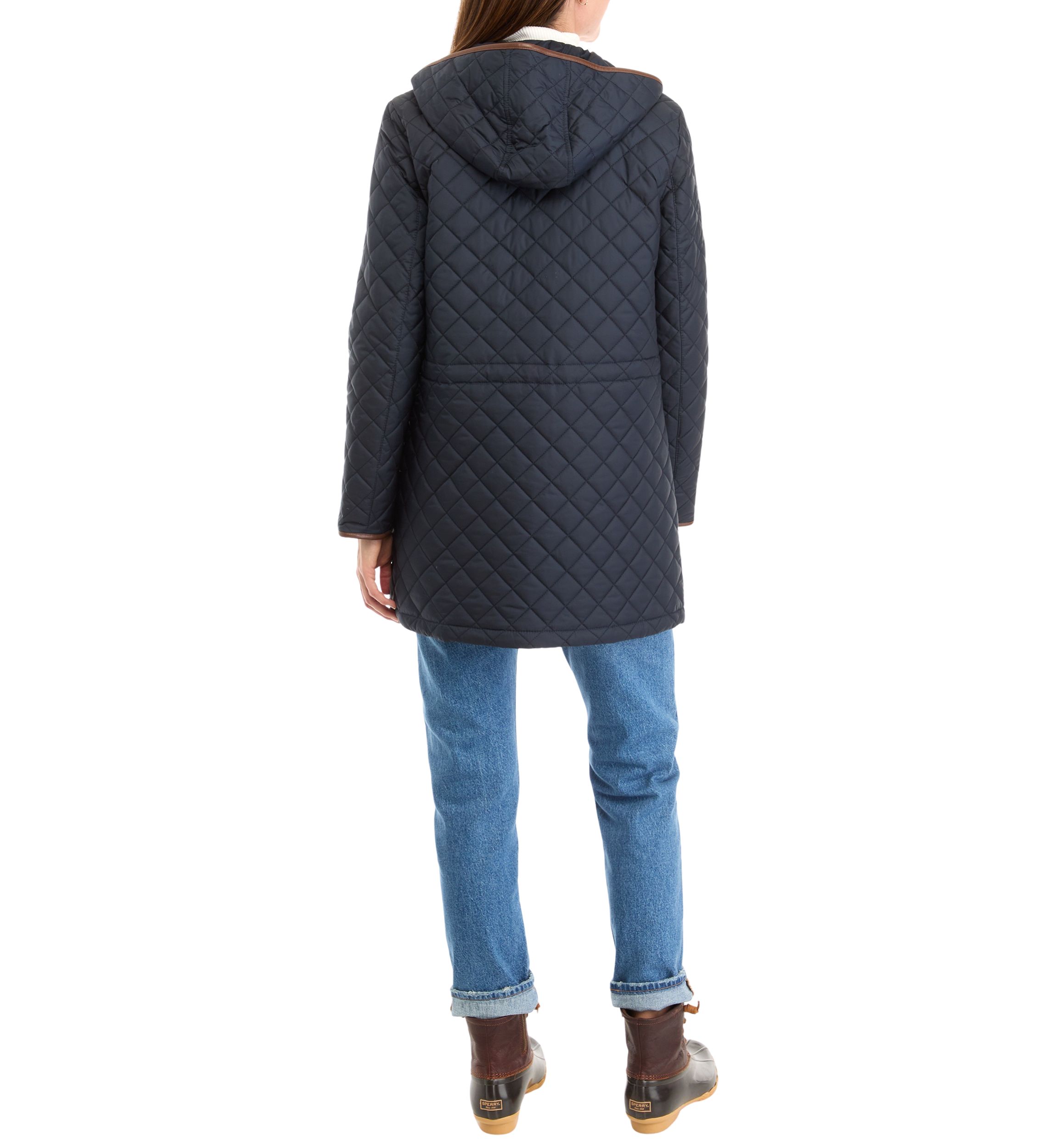 Womens Quilted Coat with Crest 