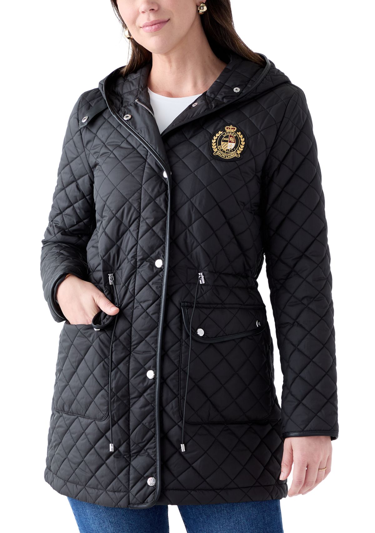 Womens Quilted Cinched Coat