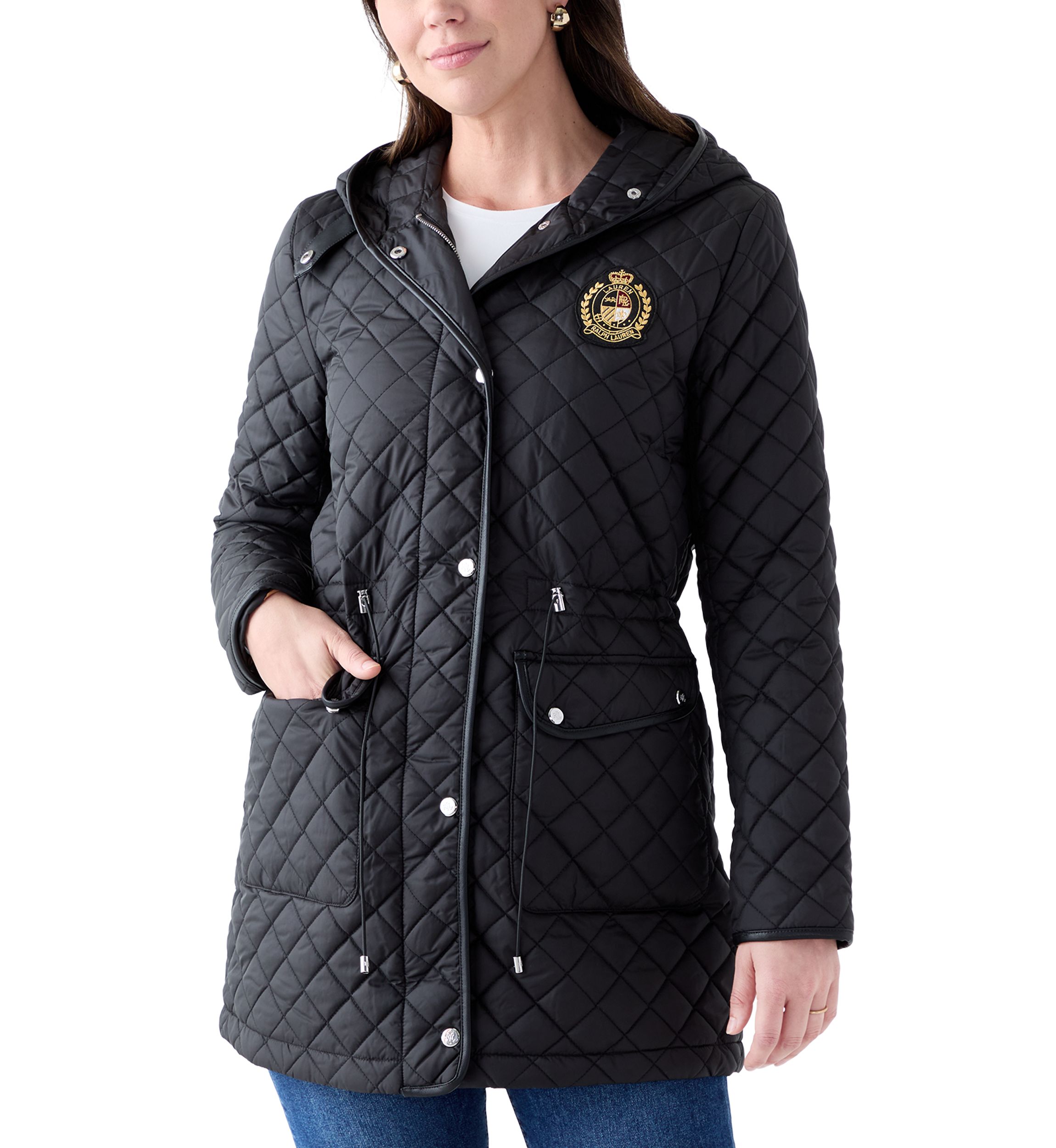 Womens Quilted Cinched Coat