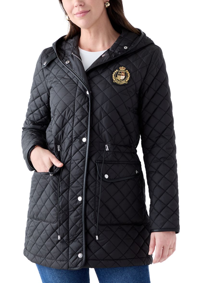 Womens Quilted Cinched Coat