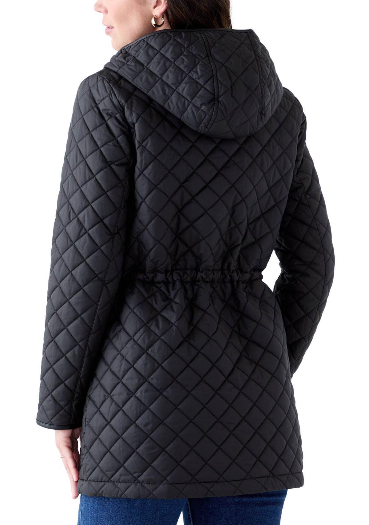 Womens Quilted Cinched Coat