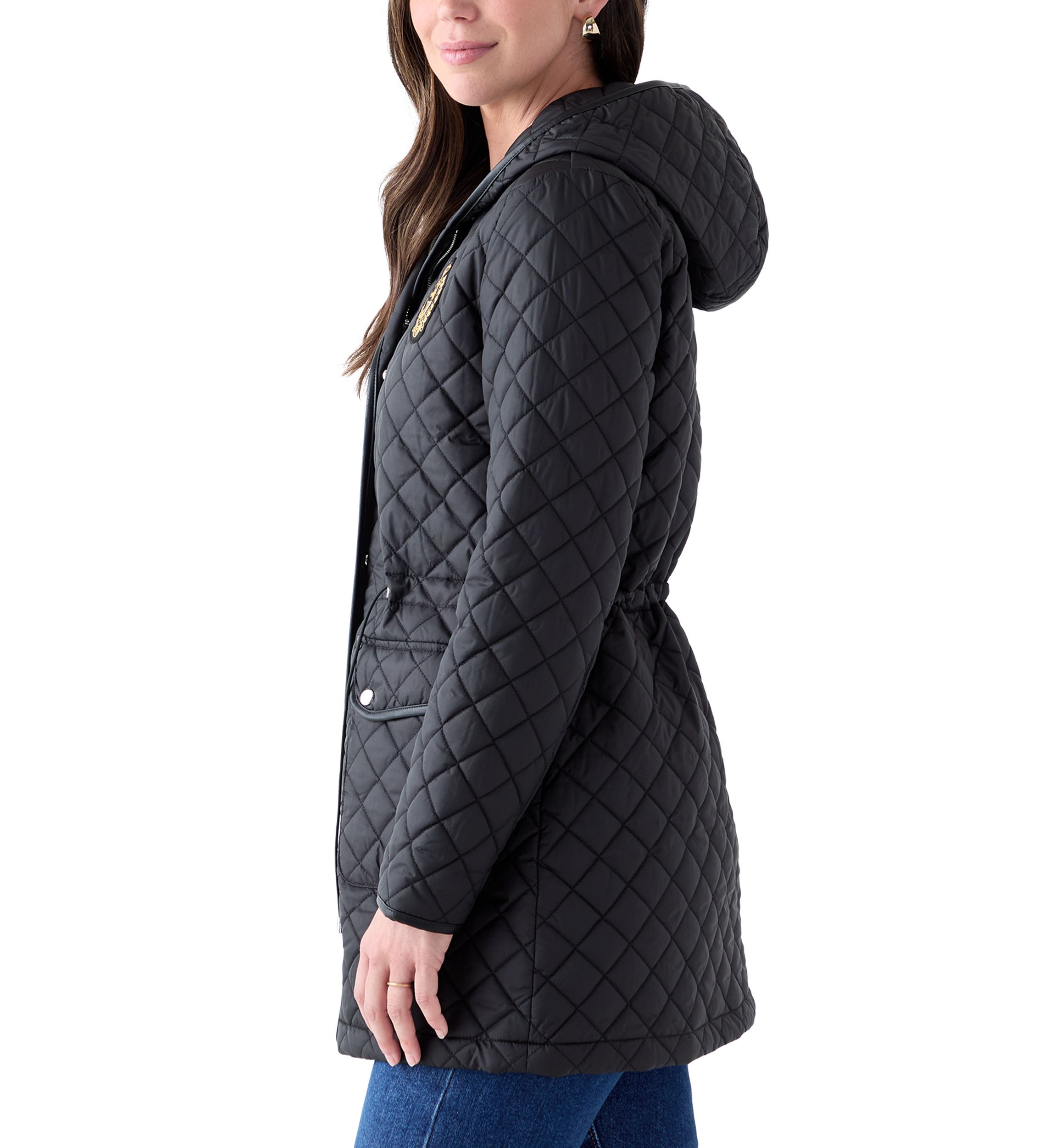 Womens Quilted Cinched Coat
